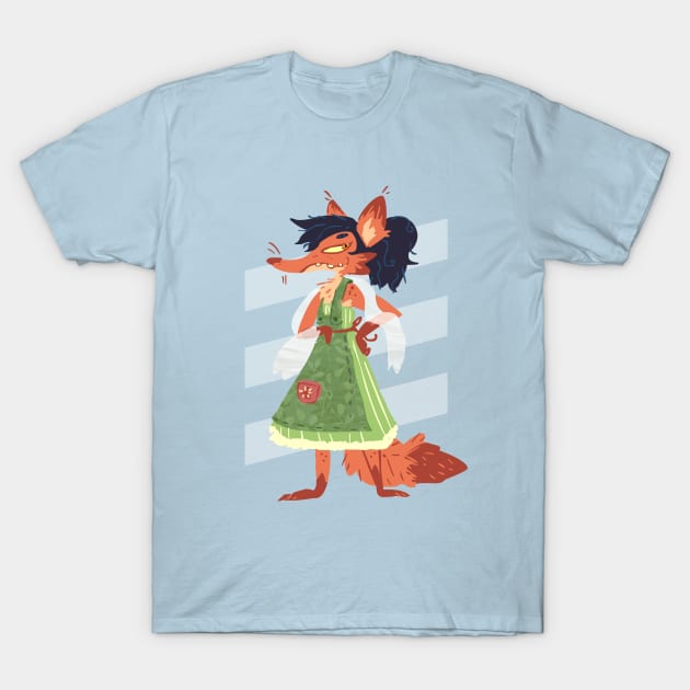 Apron Fox Gal T-Shirt by sky665